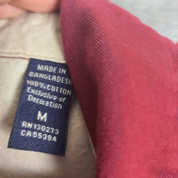 Wrangler Mens MediumLong Sleeve Button Up‎ Shirt Red Cotton - Picture 2 of 7